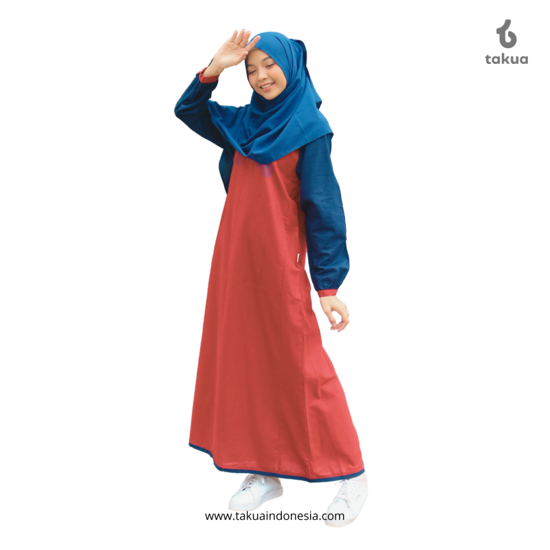 Gamis Dewasa Merah Navi By Takua